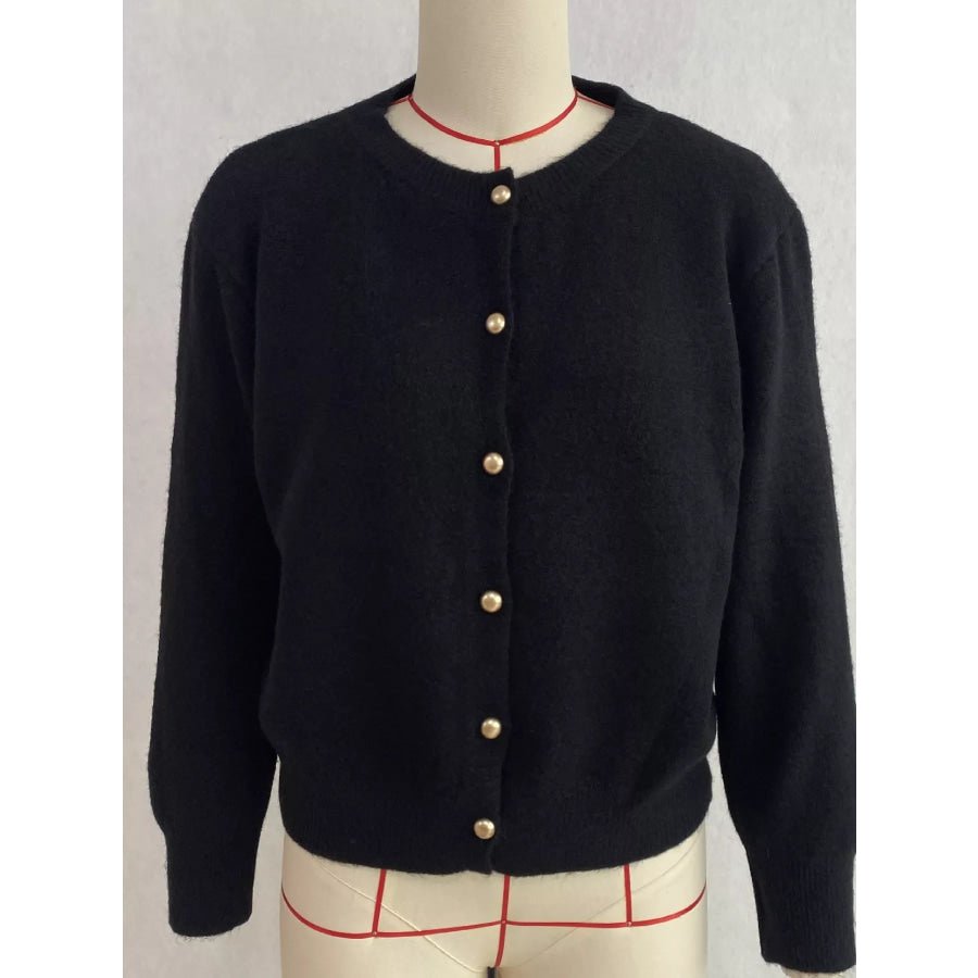 Classic Button-Down Knit Cardigan Apparel and Accessories