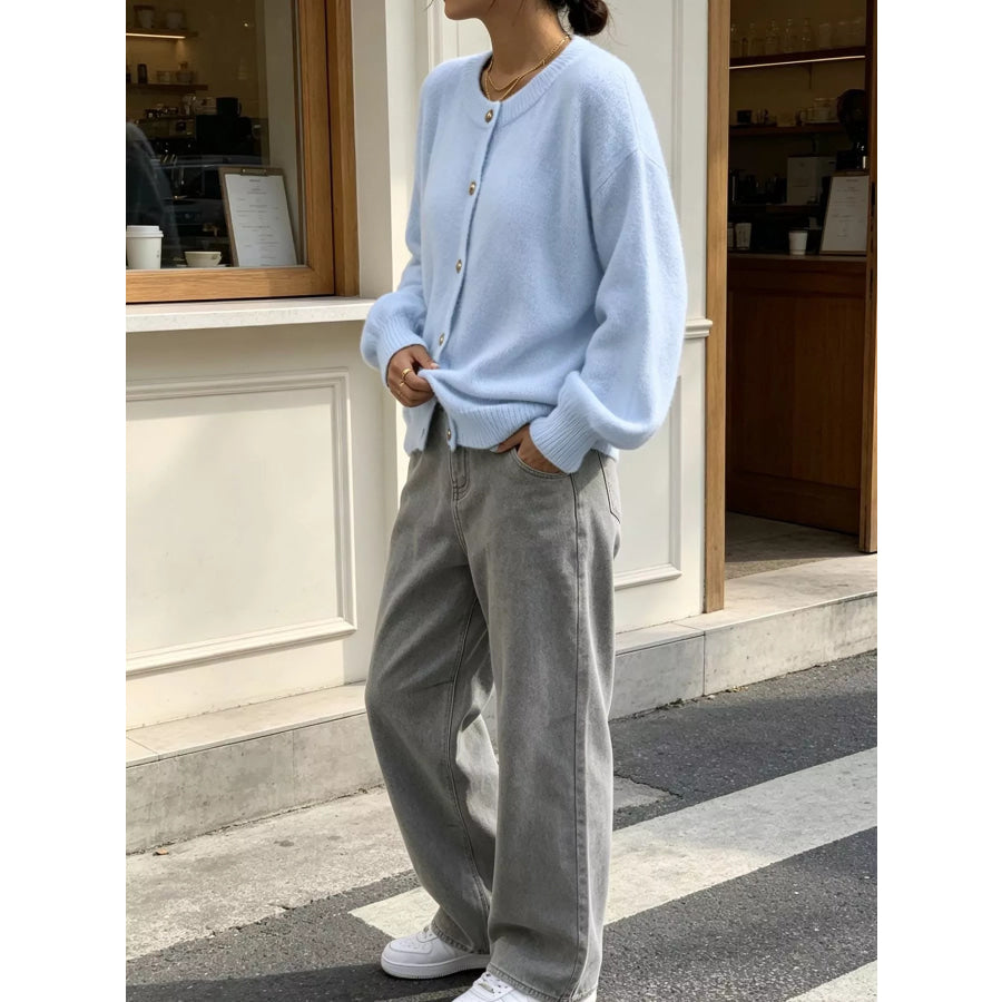 Classic Button-Down Knit Cardigan Apparel and Accessories
