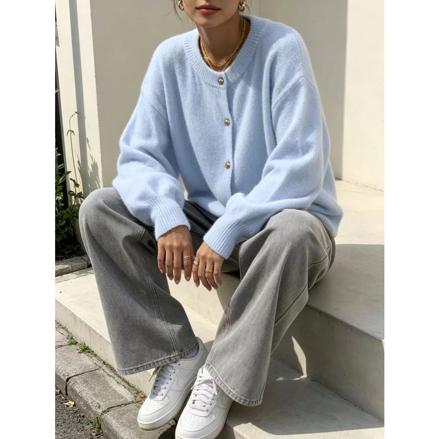 Classic Button-Down Knit Cardigan Apparel and Accessories