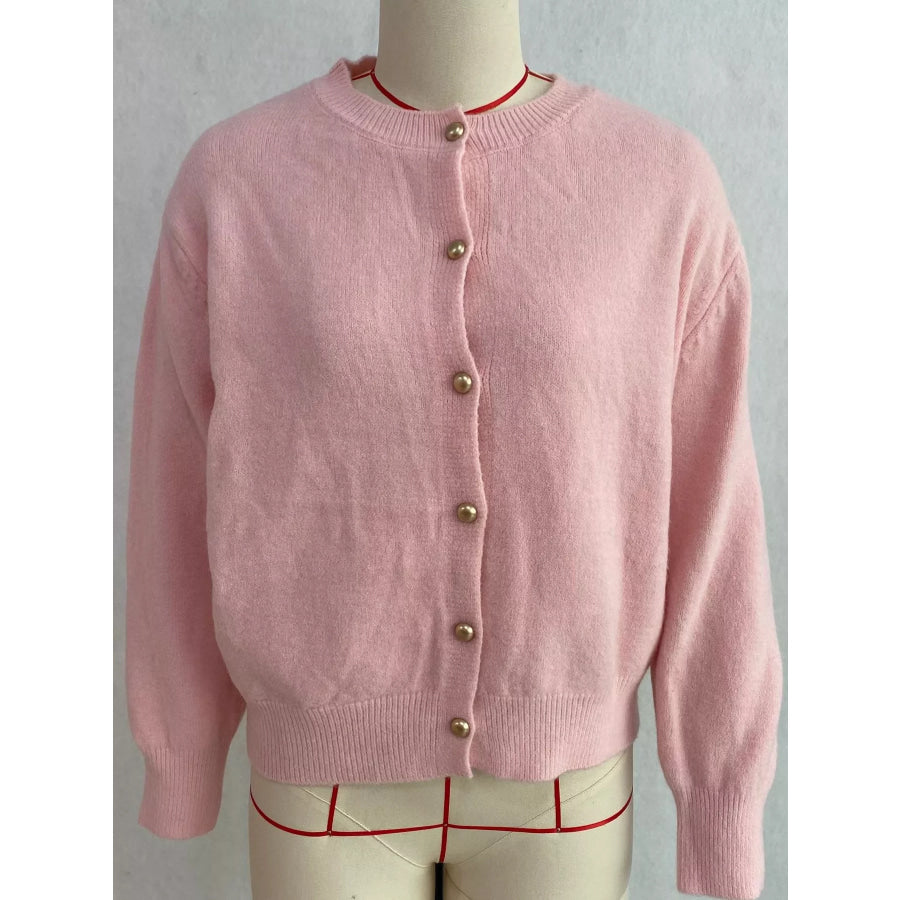 Classic Button-Down Knit Cardigan Apparel and Accessories