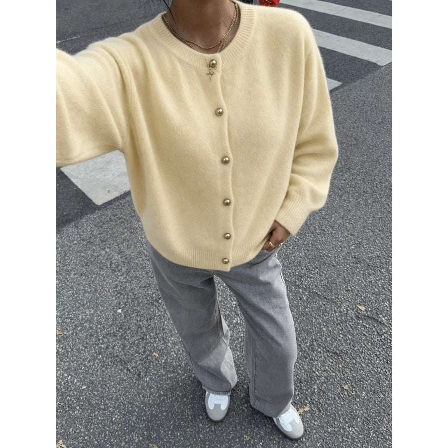 Classic Button-Down Knit Cardigan Apparel and Accessories