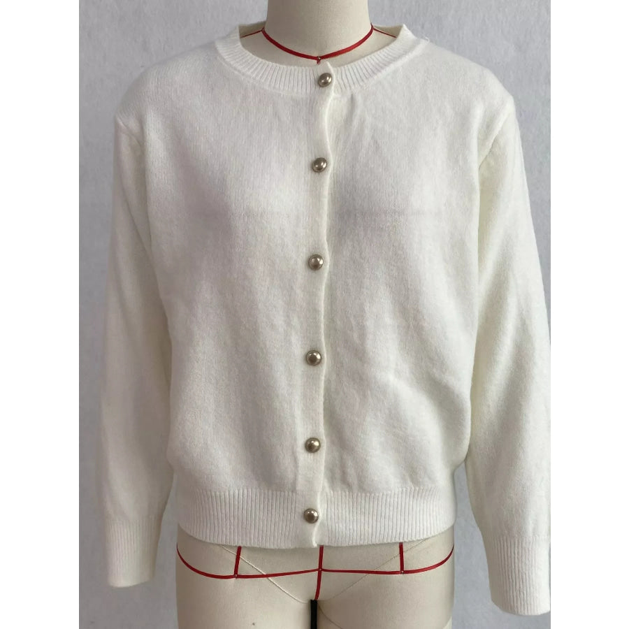 Classic Button-Down Knit Cardigan Apparel and Accessories