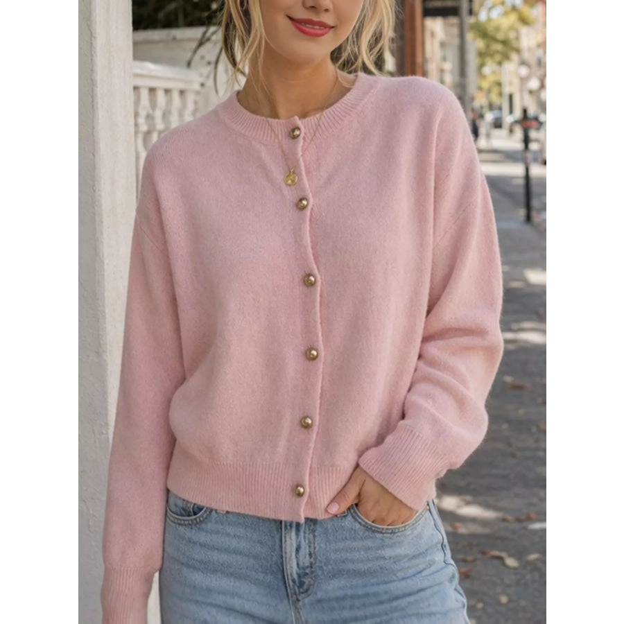 Classic Button-Down Knit Cardigan Apparel and Accessories