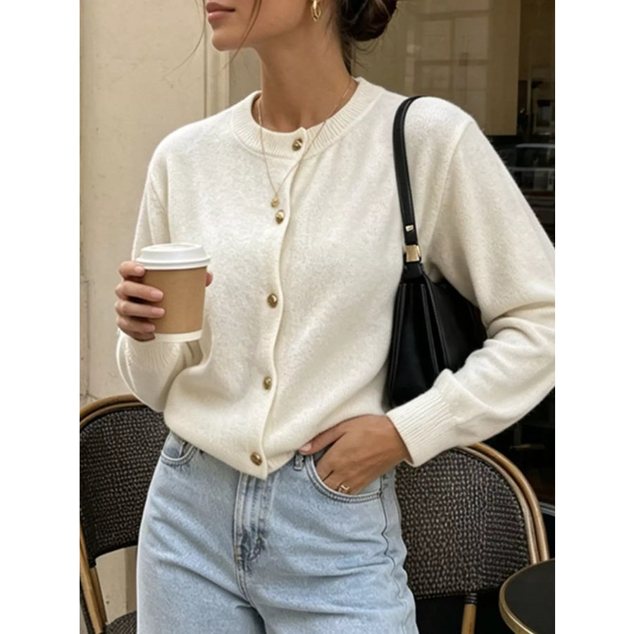 Classic Button-Down Knit Cardigan Apparel and Accessories