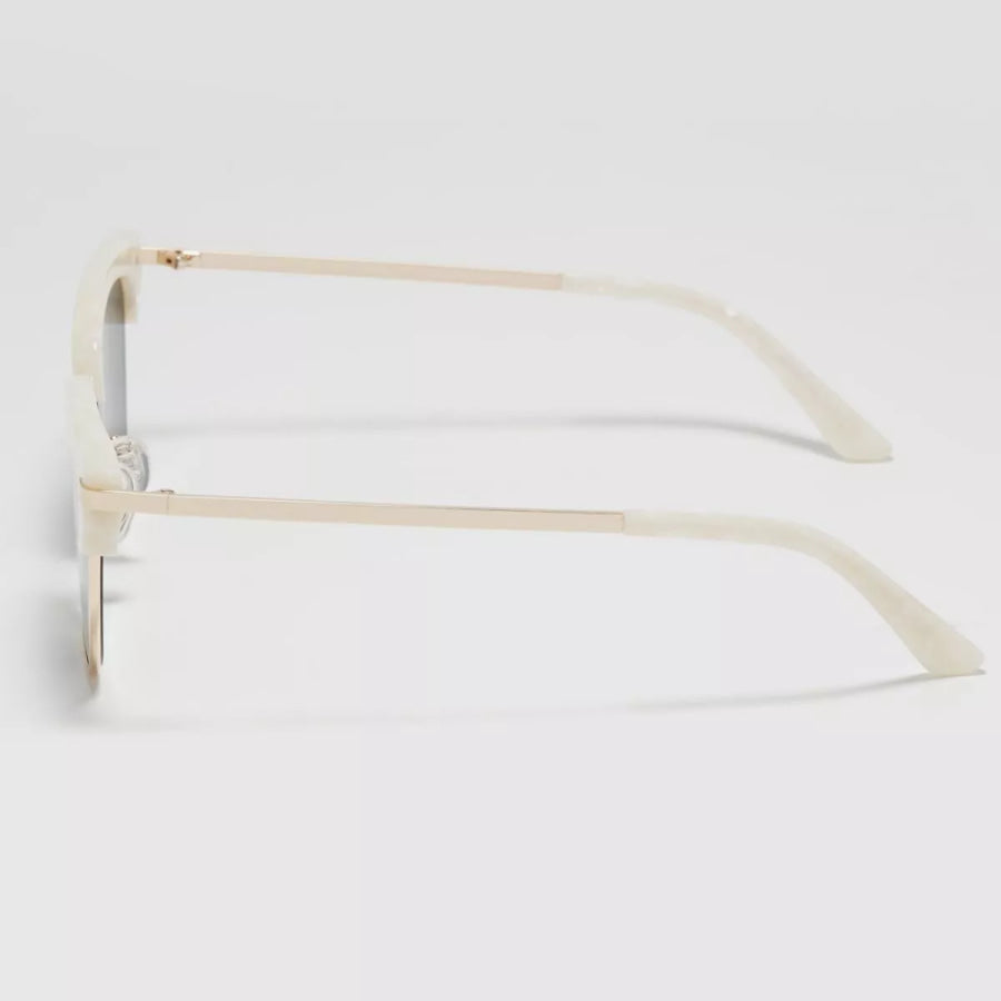 Classic Clubmaster Style Sunglasses with Gold Accents Apparel and Accessories