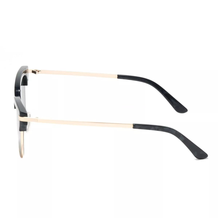 Classic Clubmaster Style Sunglasses with Gold Accents Apparel and Accessories