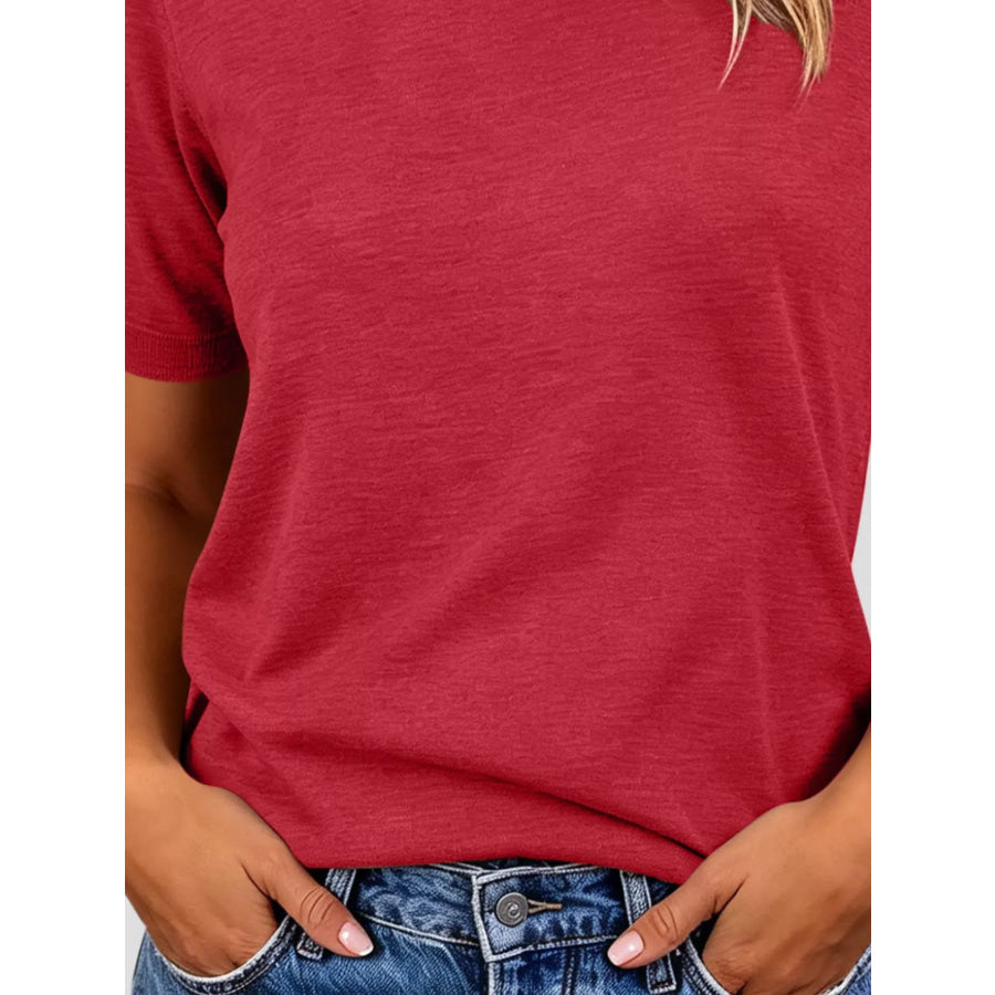 Classic Crew Neck Short Sleeve Knit Top Apparel and Accessories