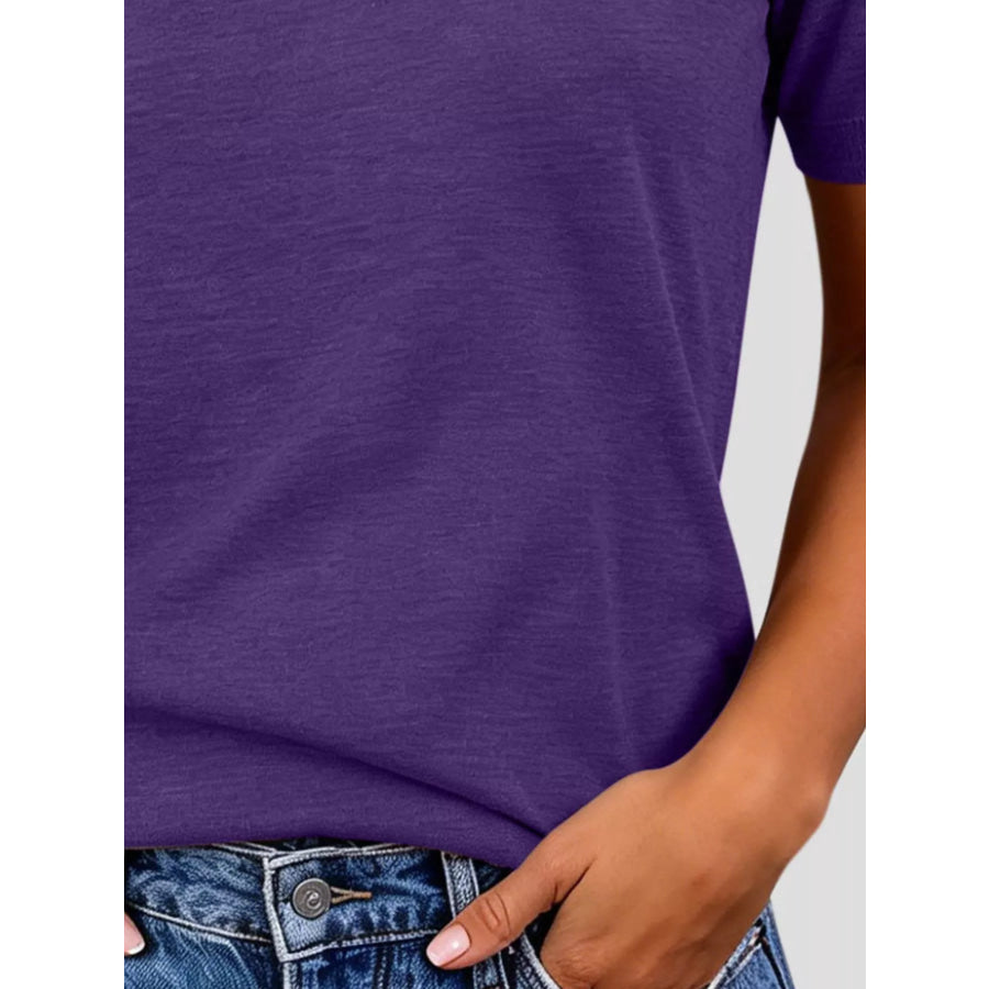 Classic Crew Neck Short Sleeve Knit Top Apparel and Accessories