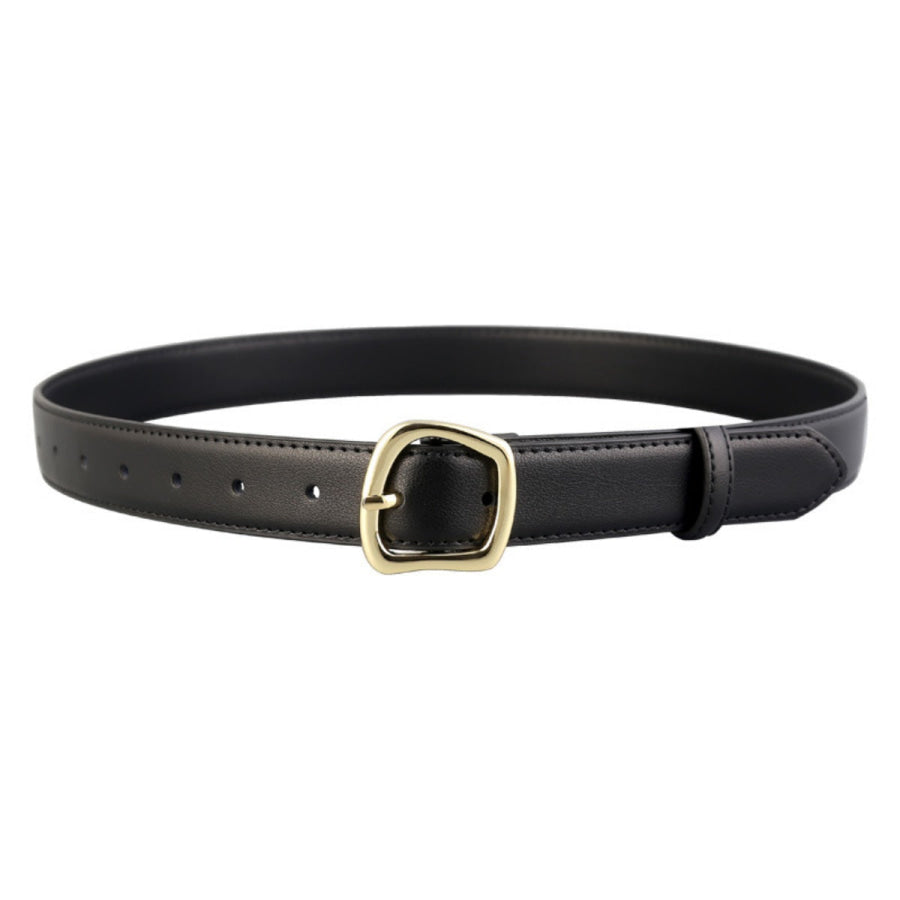 Classic Golden Buckle Belt Black / One Size Apparel and Accessories