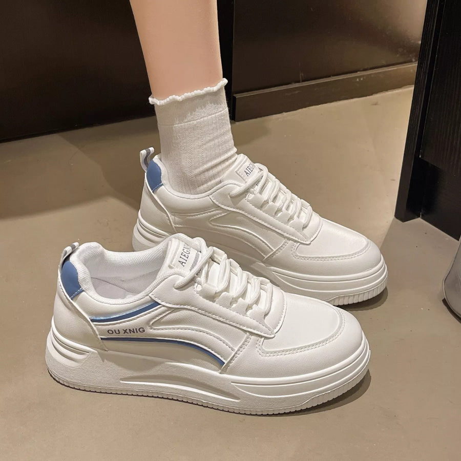 Classic Lace-Up Platform Sneakers Blue / 34 Apparel and Accessories