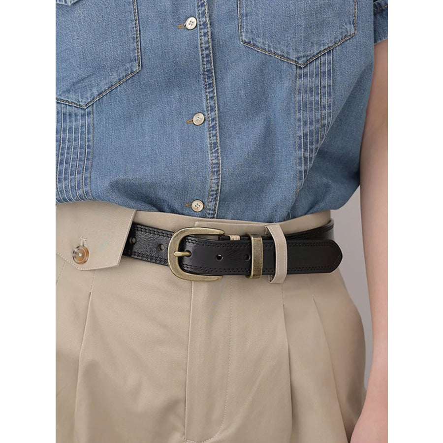 Classic Leather Belt Black / One Size Apparel and Accessories