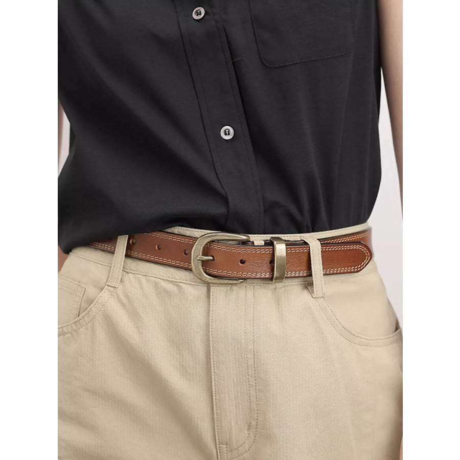 Classic Leather Belt Brown / One Size Apparel and Accessories