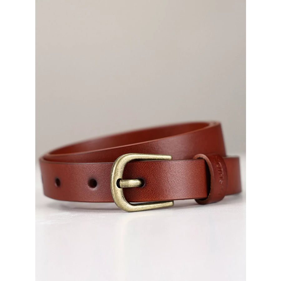 Classic Leather Belt Brown / ONESIZE Apparel and Accessories