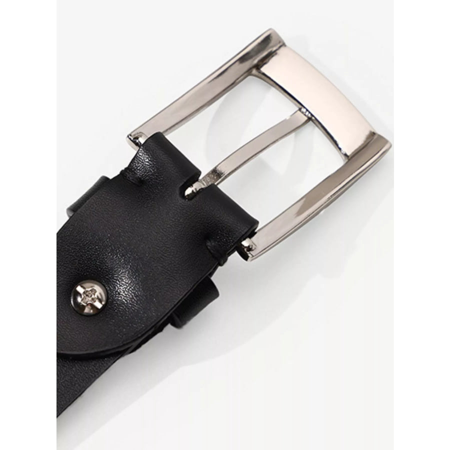 Classic Leather Belt with Buckle Apparel and Accessories
