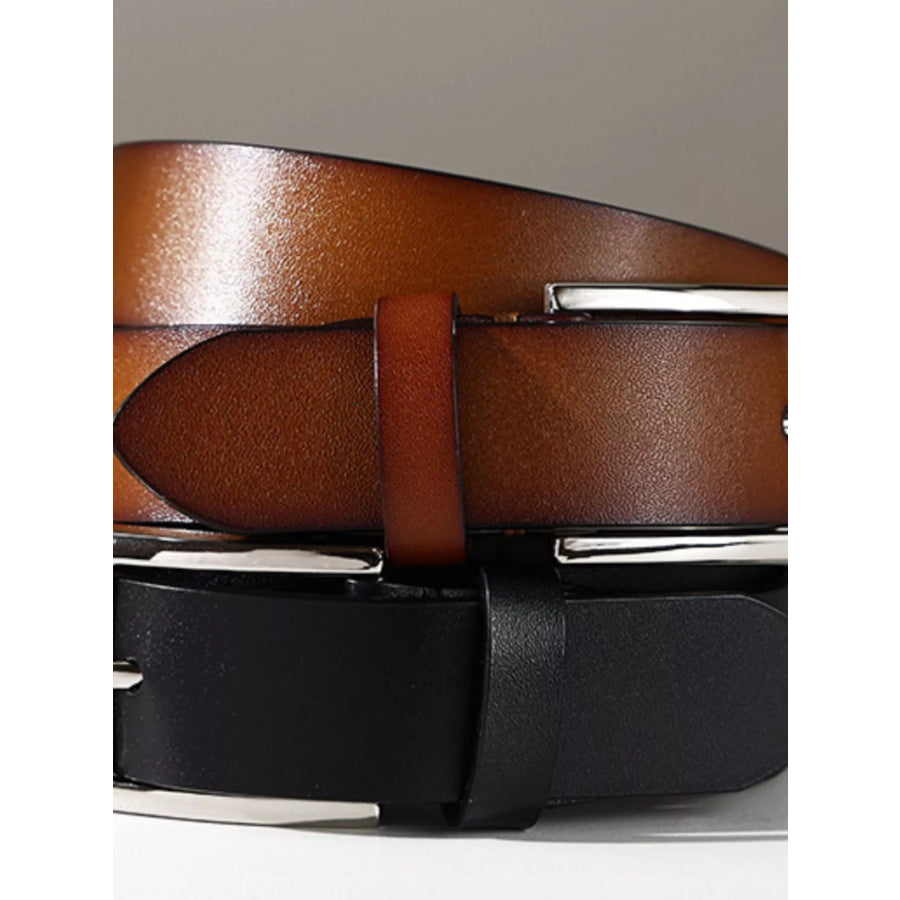 Classic Leather Belt with Buckle Apparel and Accessories
