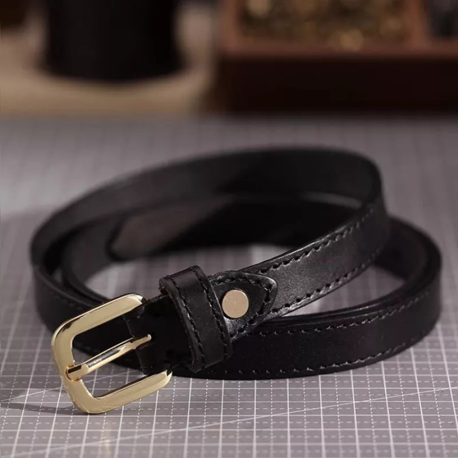 Classic Leather Belt with Buckle Apparel and Accessories