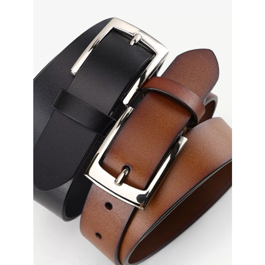 Classic Leather Belt with Buckle Apparel and Accessories