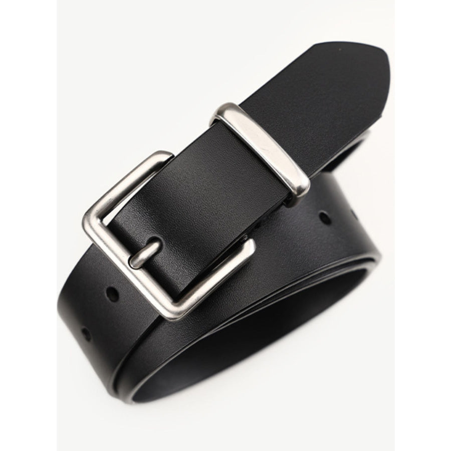 Classic Leather Belt with Buckle Black / ONESIZE Apparel and Accessories
