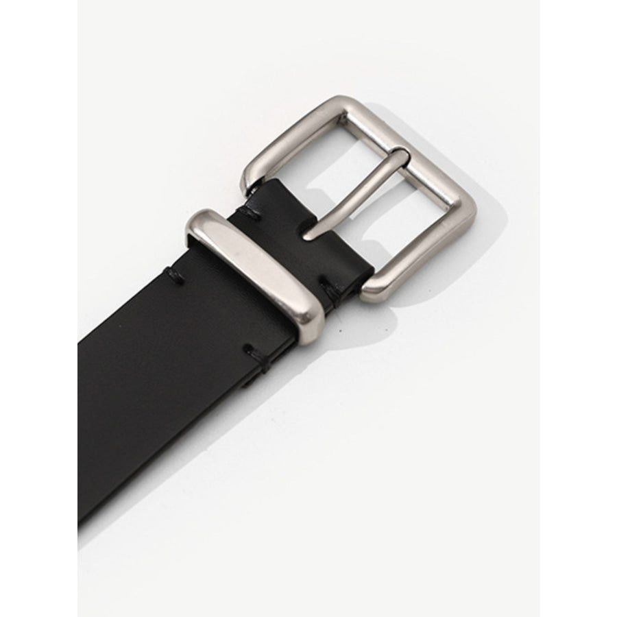 Classic Leather Belt with Buckle Black / ONESIZE Apparel and Accessories