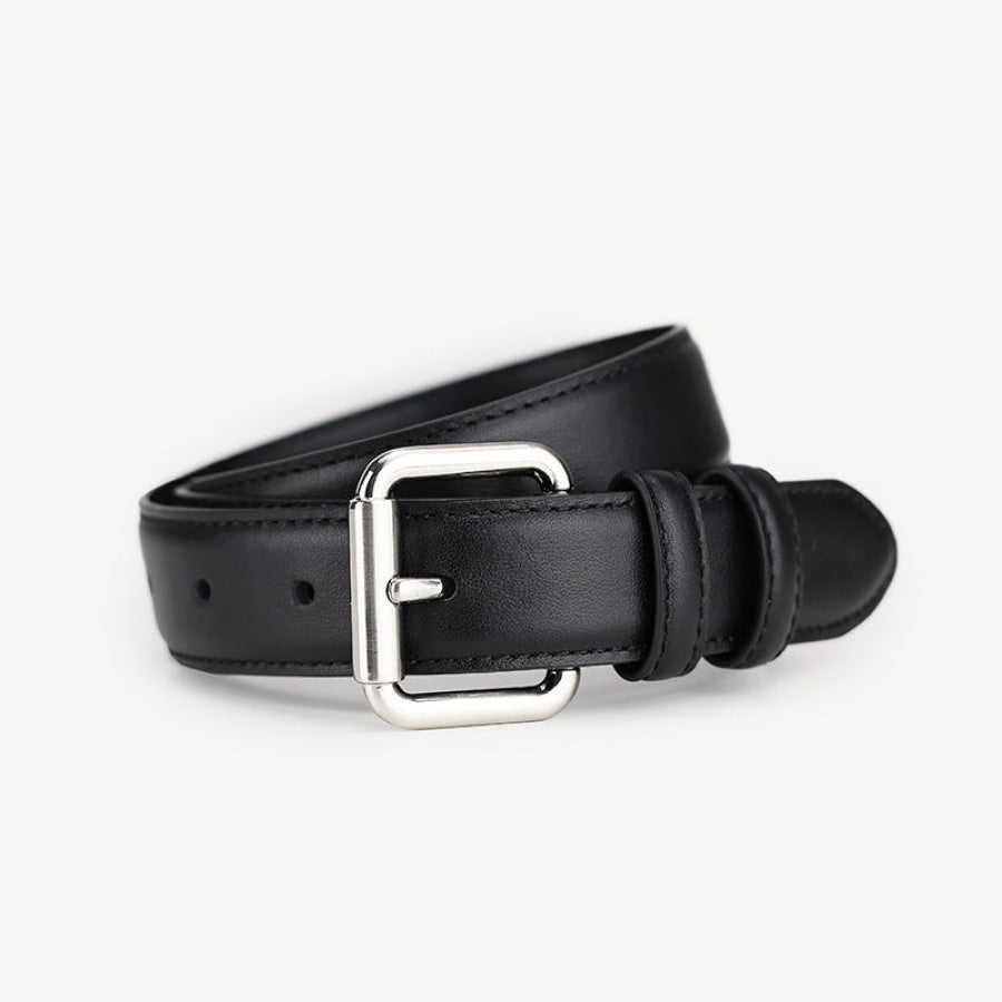 Classic Leather Belt with Buckle Black / ONESIZE Apparel and Accessories