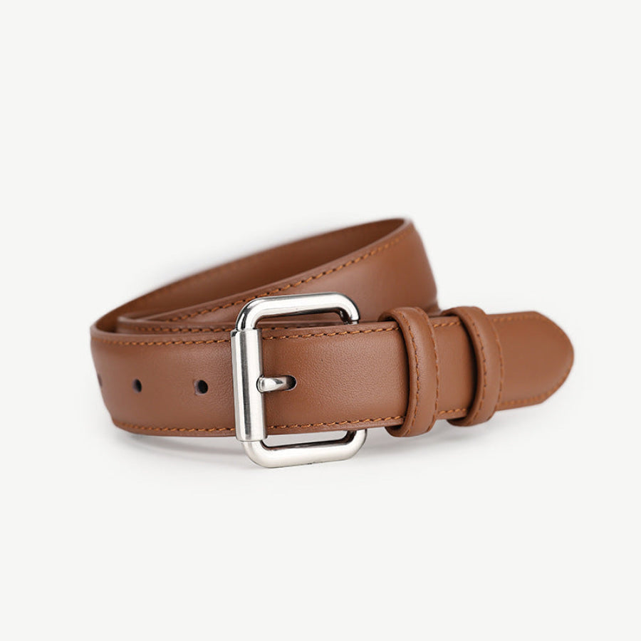 Classic Leather Belt with Buckle Brown / ONESIZE Apparel and Accessories
