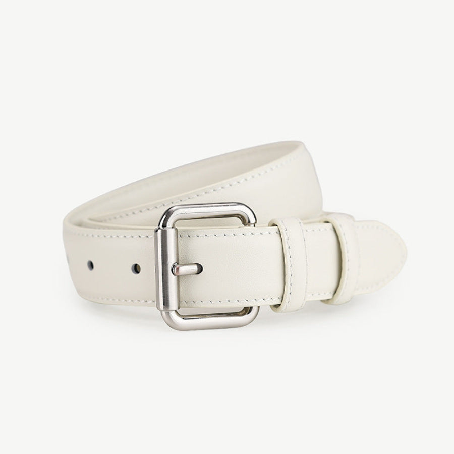 Classic Leather Belt with Buckle Black / ONESIZE Apparel and Accessories