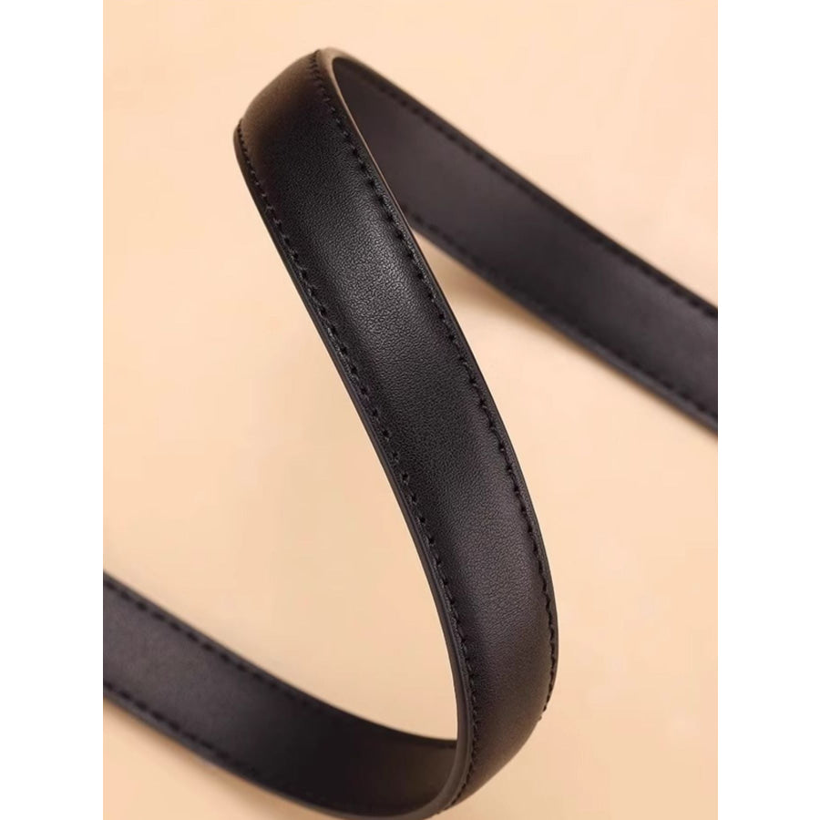 Classic Leather Belt with Silver Buckle Apparel and Accessories