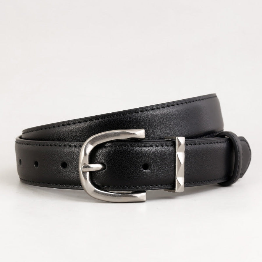 Classic Leather Skinny Belt Black / ONESIZE Apparel and Accessories