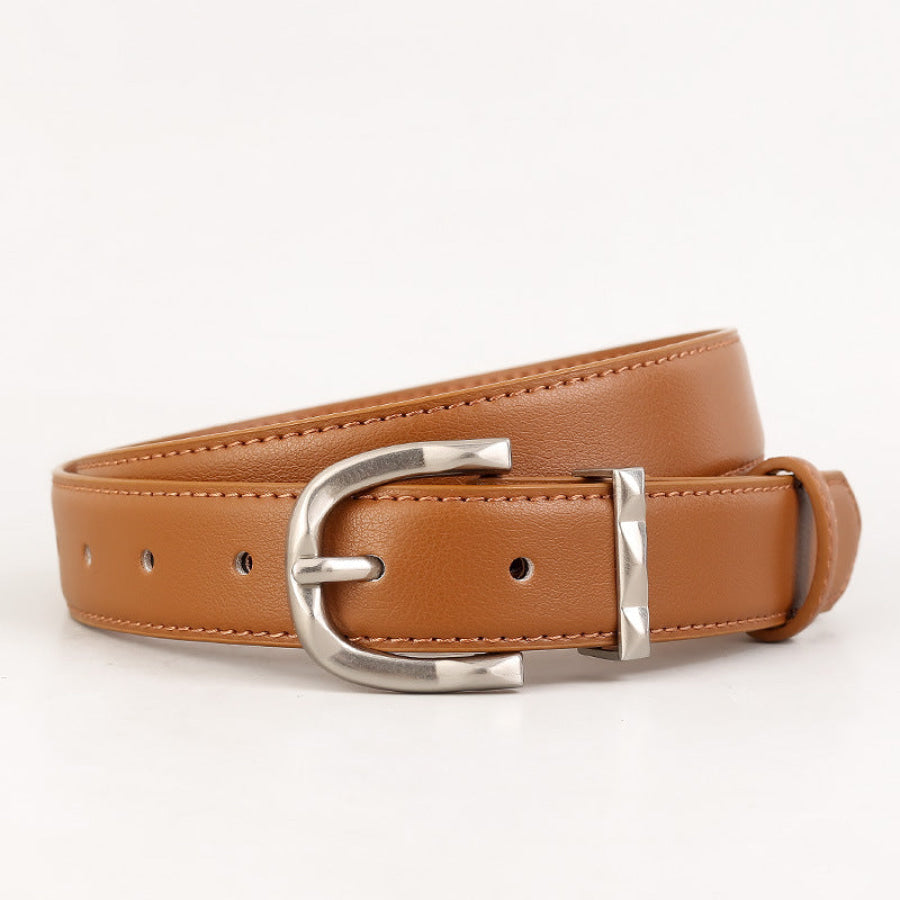 Classic Leather Skinny Belt Brown / ONESIZE Apparel and Accessories