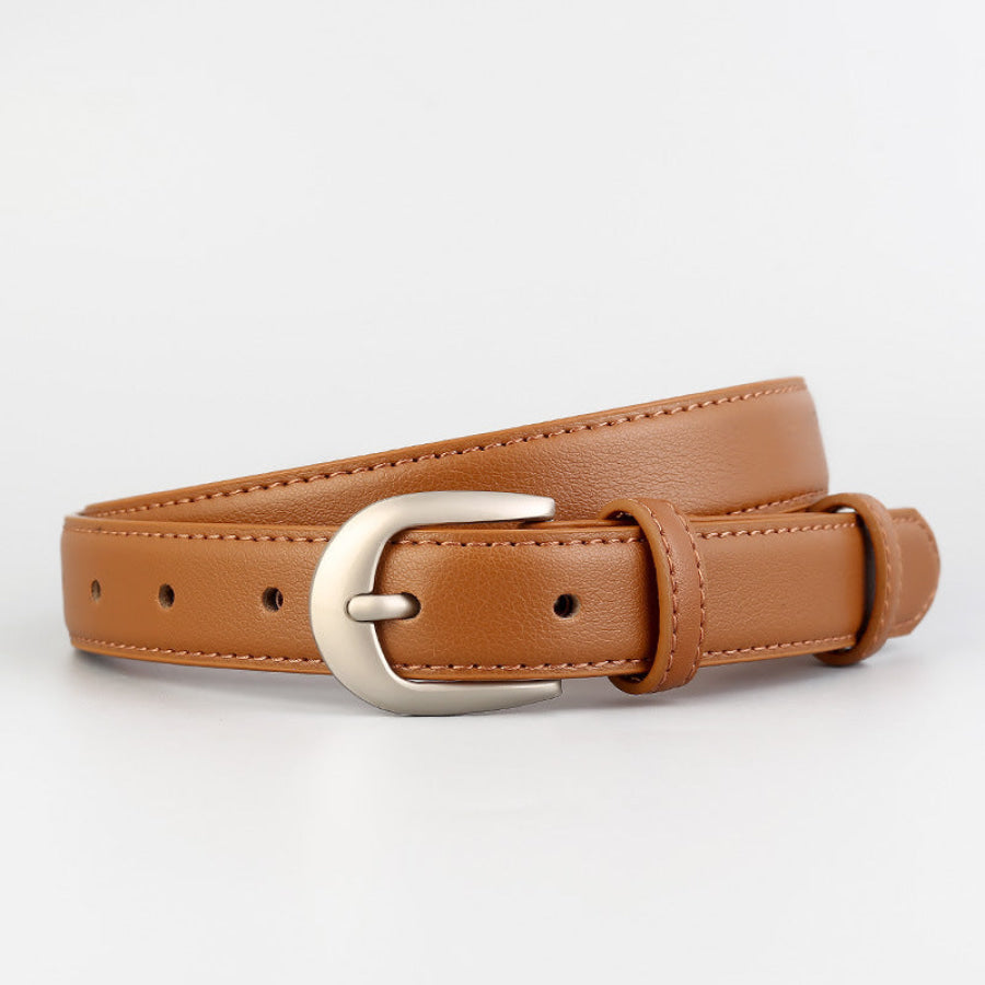 Classic Leather Skinny Belt Caramel / One Size Apparel and Accessories