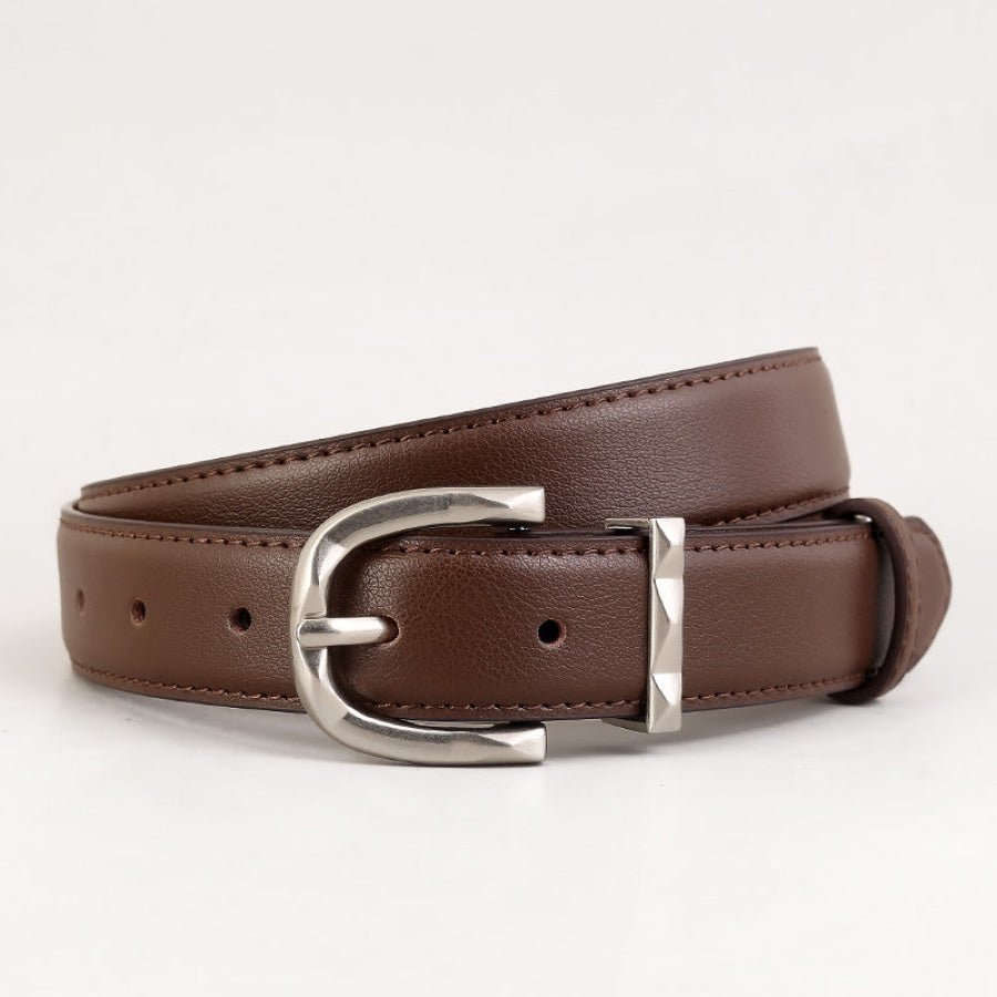 Classic Leather Skinny Belt Coffee Brown / ONESIZE Apparel and Accessories