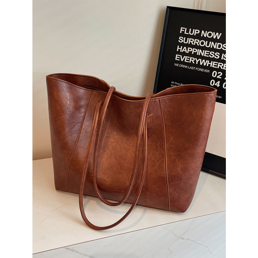 Classic Leather Tote Bag Brown / ONESIZE Apparel and Accessories