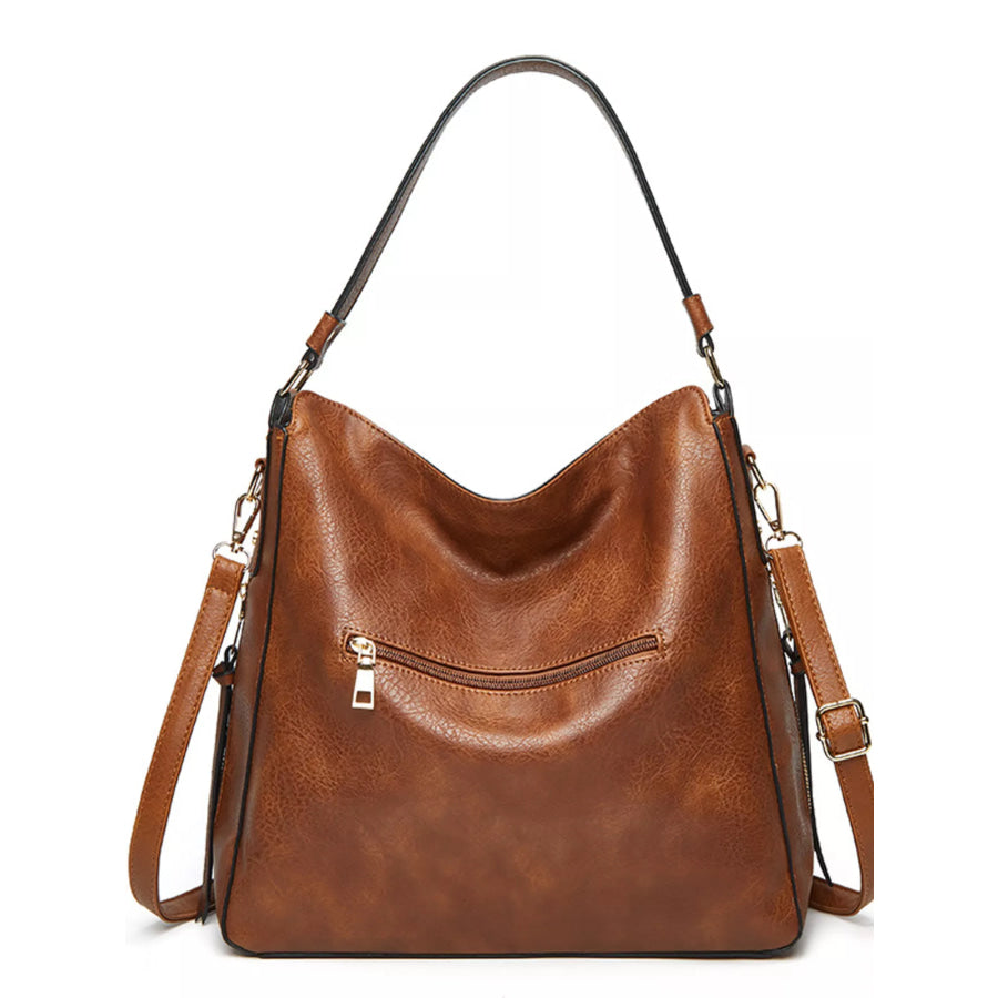 Classic Minimalist PU Leather Shoulder Bag with Spacious Capacity Apparel and Accessories