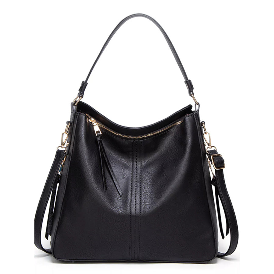 Classic Minimalist PU Leather Shoulder Bag with Spacious Capacity Apparel and Accessories