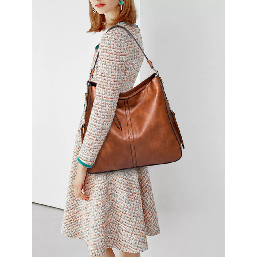 Classic Minimalist PU Leather Shoulder Bag with Spacious Capacity Apparel and Accessories