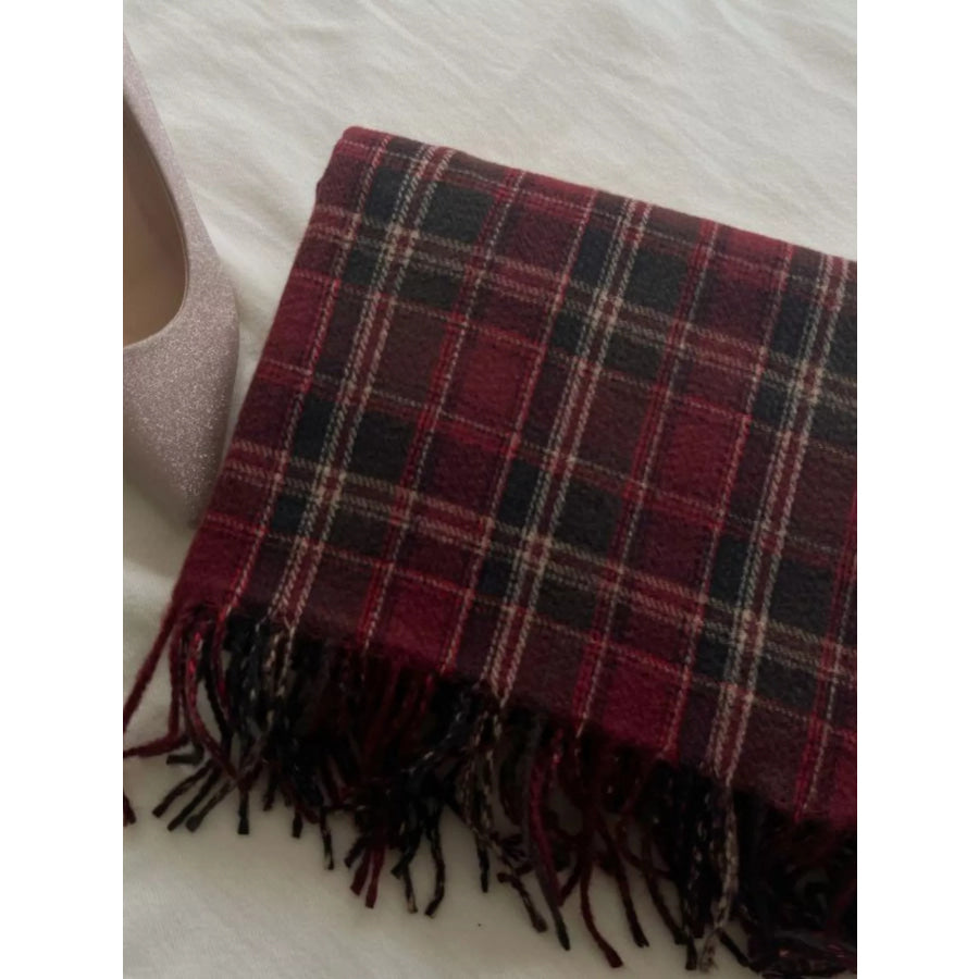 Classic Plaid Fringe Scarf Apparel and Accessories