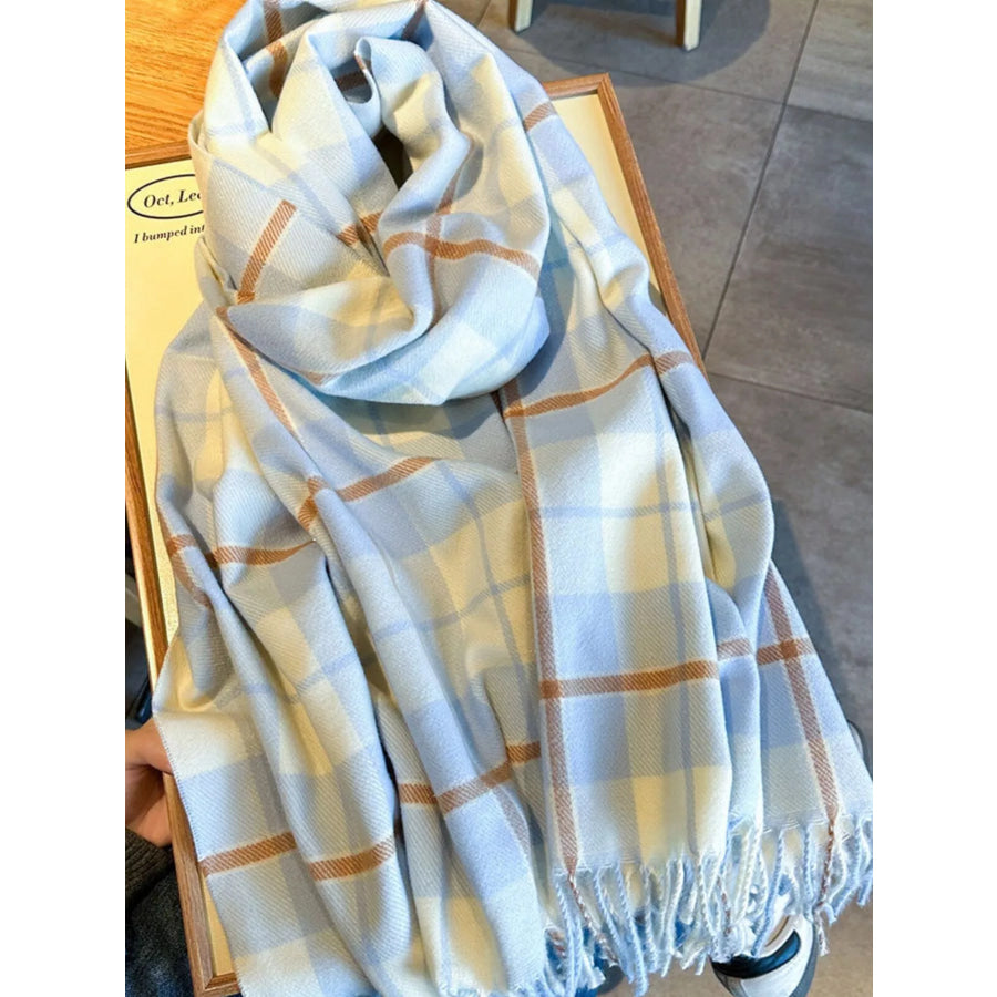 Classic Plaid Fringe Scarf Apparel and Accessories