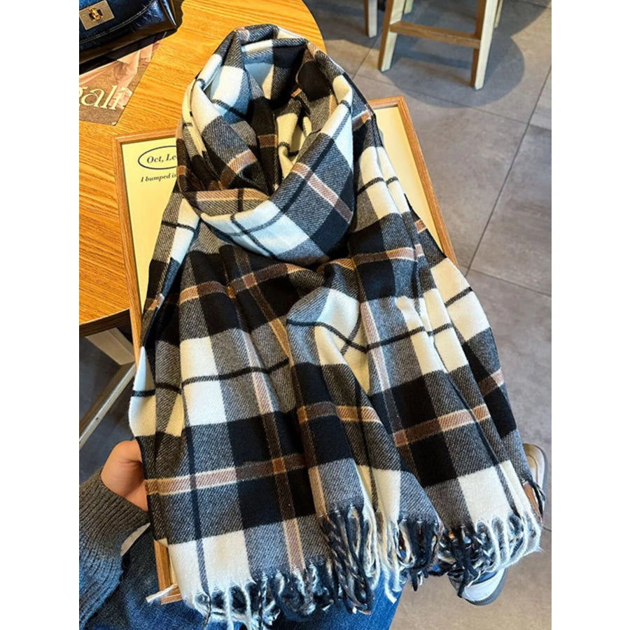 Classic Plaid Fringe Scarf Apparel and Accessories