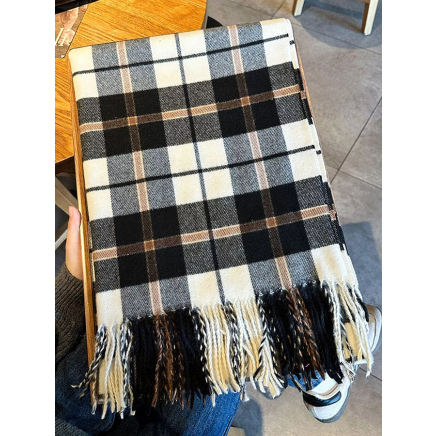 Classic Plaid Fringe Scarf Apparel and Accessories