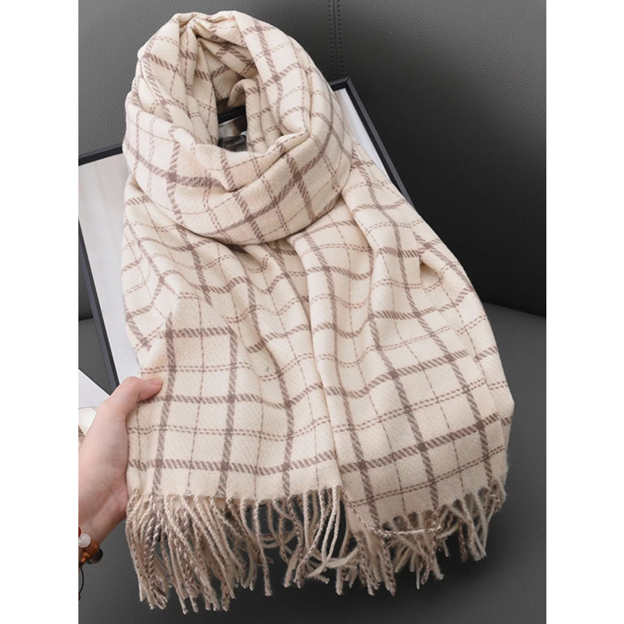 Classic Plaid Fringe Scarf Apparel and Accessories