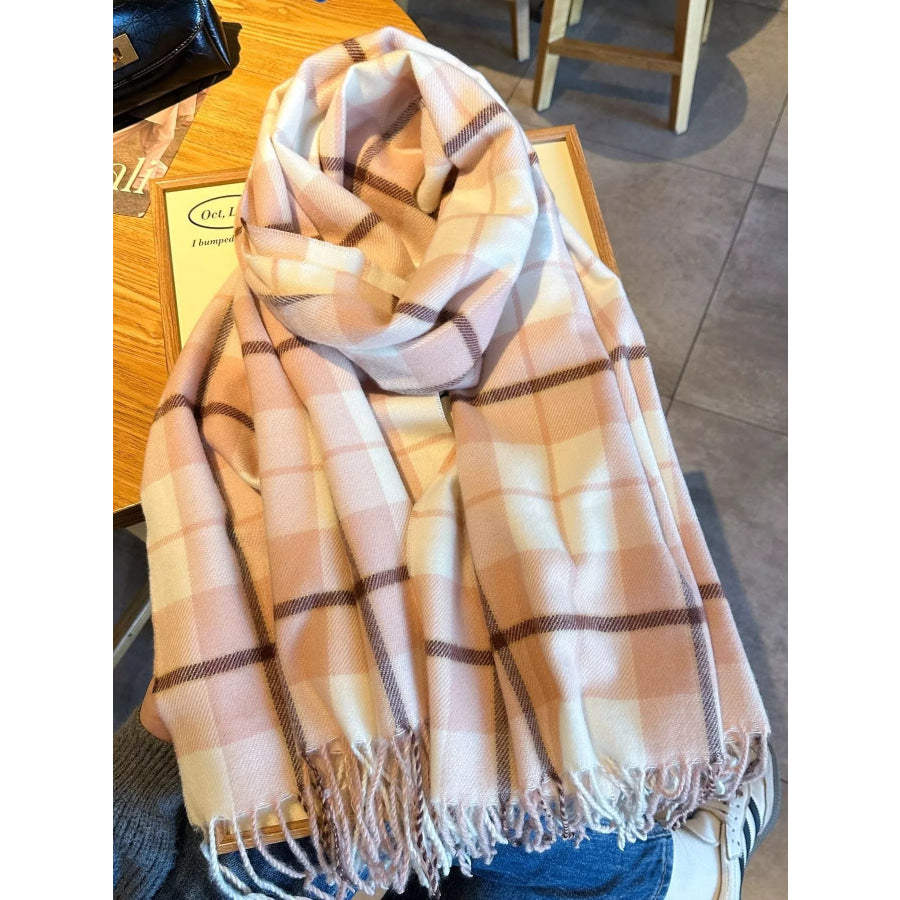 Classic Plaid Fringe Scarf Apparel and Accessories
