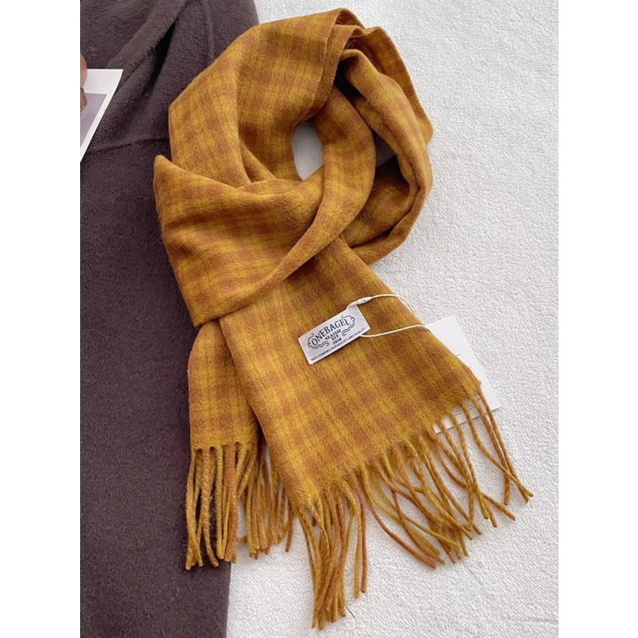 Classic Plaid Fringe Scarf Apparel and Accessories