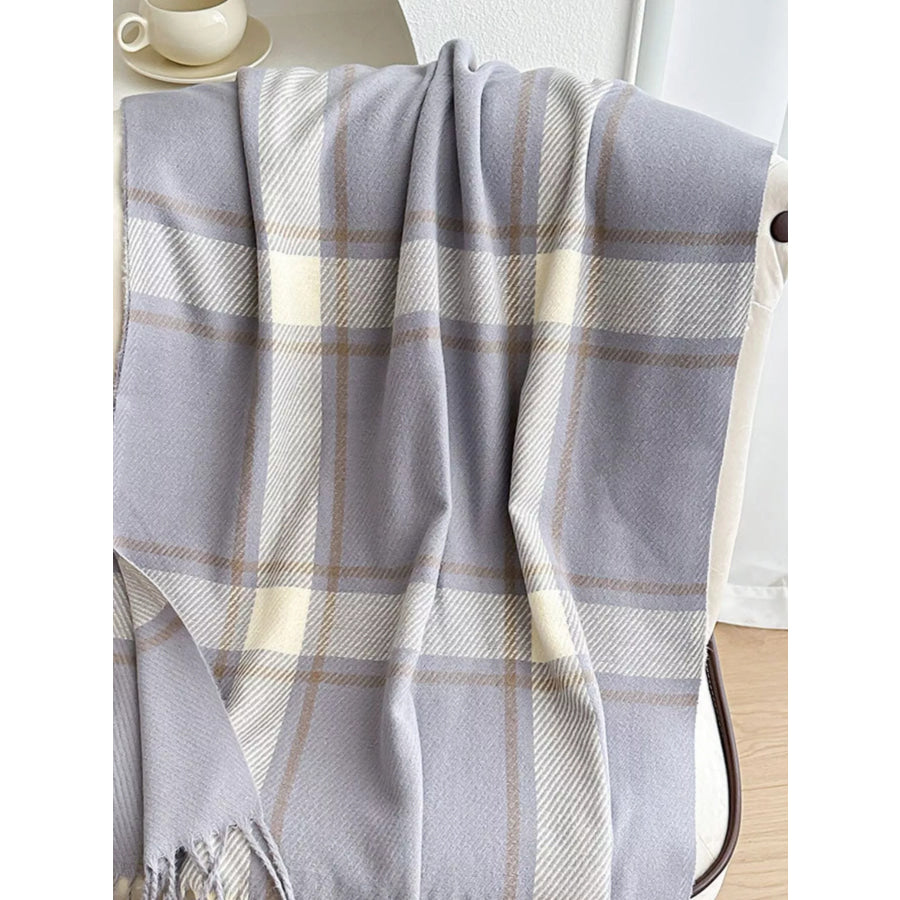 Classic Plaid Pattern Tassel Winter Scarf Apparel and Accessories