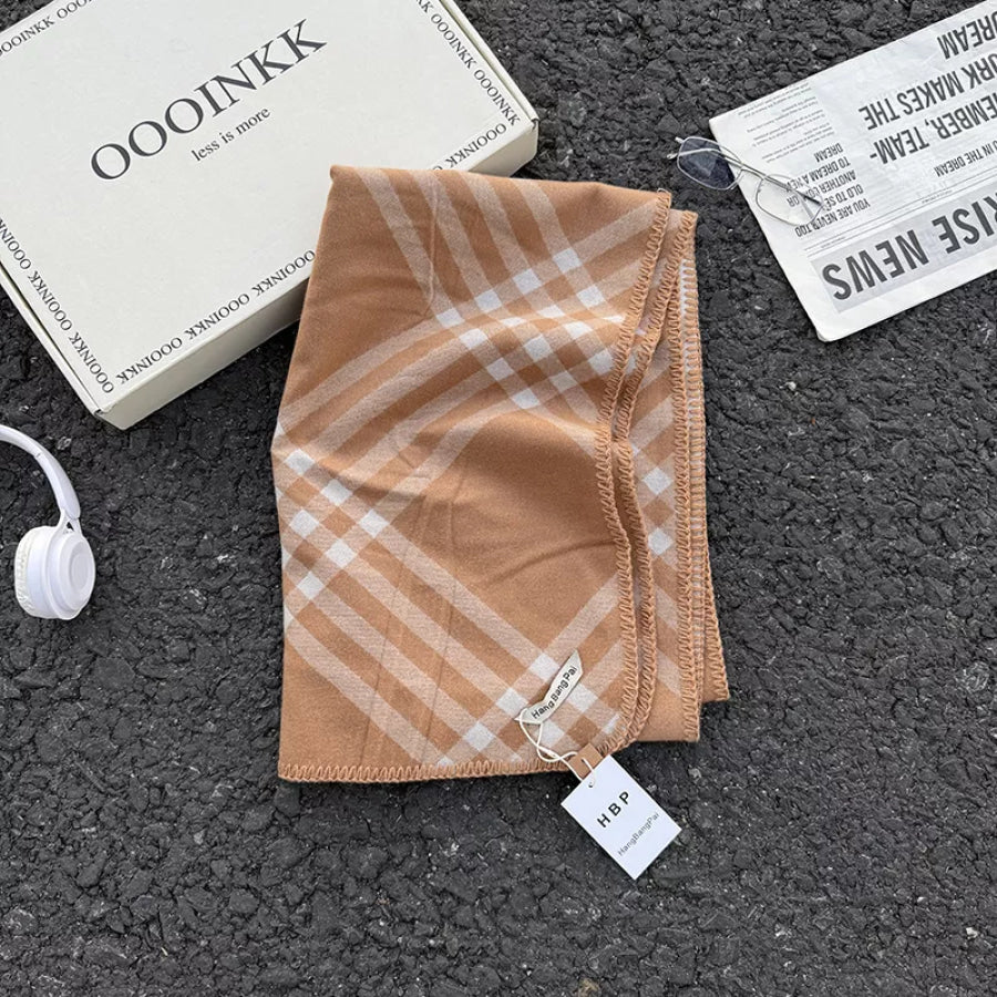 Classic Plaid Scarf Khaki / ONESIZE Apparel and Accessories