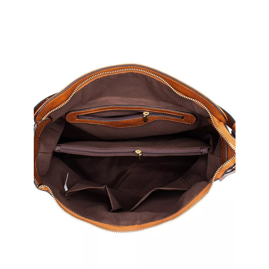Classic PU Leather Tote Bag Caramel / ONESIZE Apparel and Accessories