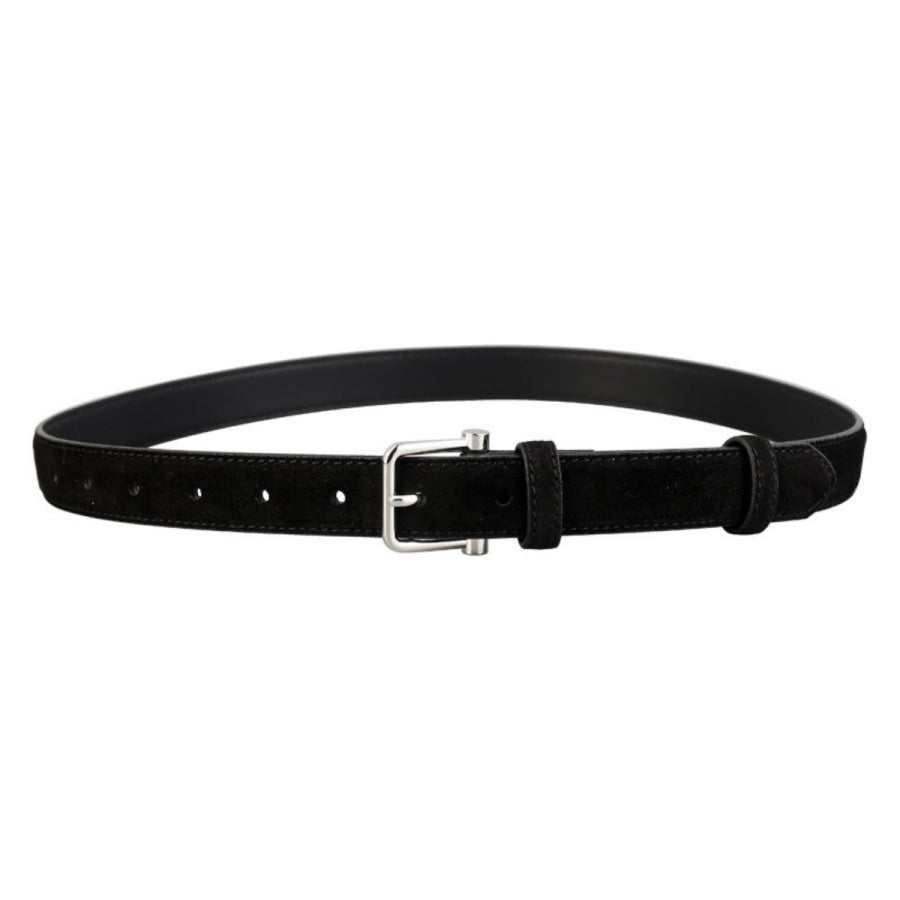 Classic Silver Buckle Belt Black / One Size Apparel and Accessories