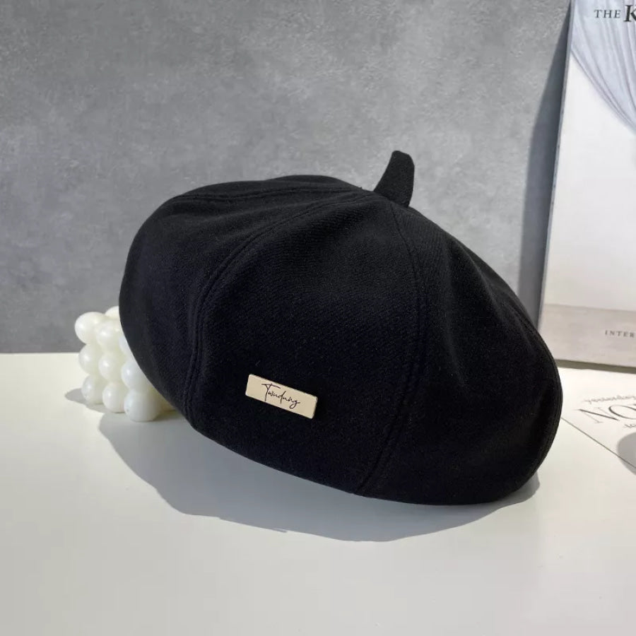 Classic Solid Color Beret Hat Black / One Size Apparel and Accessories