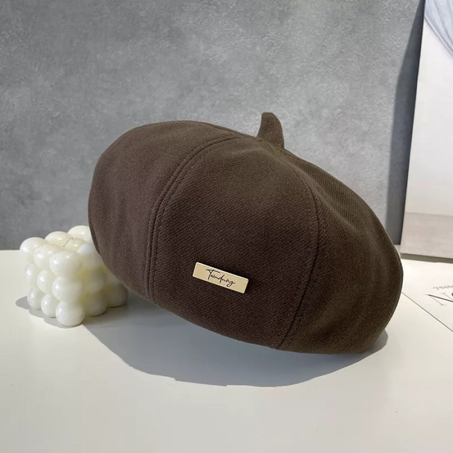 Classic Solid Color Beret Hat Brown / One Size Apparel and Accessories