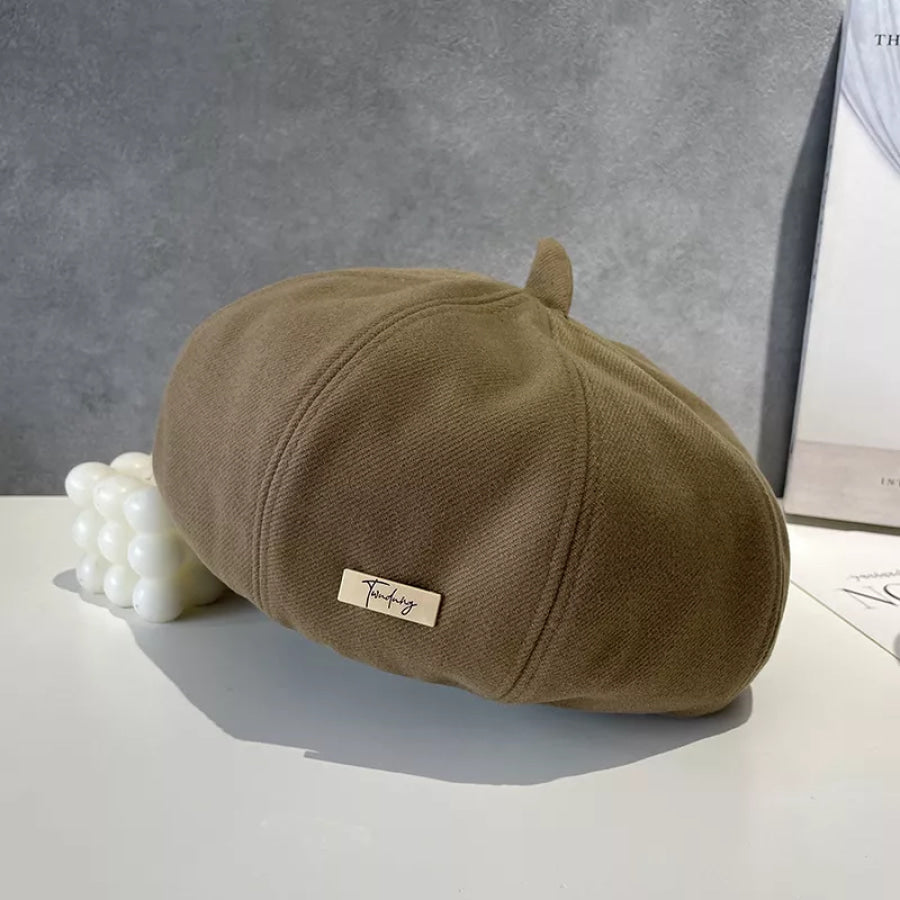 Classic Solid Color Beret Hat Khaki / One Size Apparel and Accessories