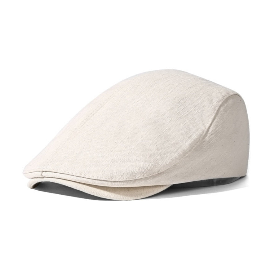 Classic Solid Color Newsboy Cap White / One Size Apparel and Accessories